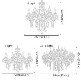Plafoniera elegantă din cristal violet, candelabru european
