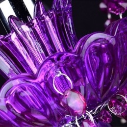 Plafoniera elegantă din cristal violet, candelabru european