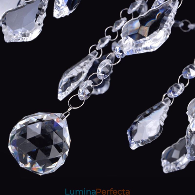 Plafoniera elegantă din cristal violet, candelabru european