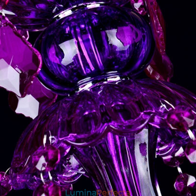Plafoniera elegantă din cristal violet, candelabru european