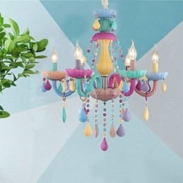 Candelabru din cristal colorat european Macaron Pendant