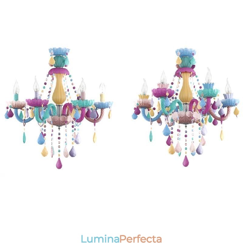 Candelabru din cristal colorat european Macaron Pendant