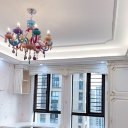 Candelabru din cristal colorat european Macaron Pendant