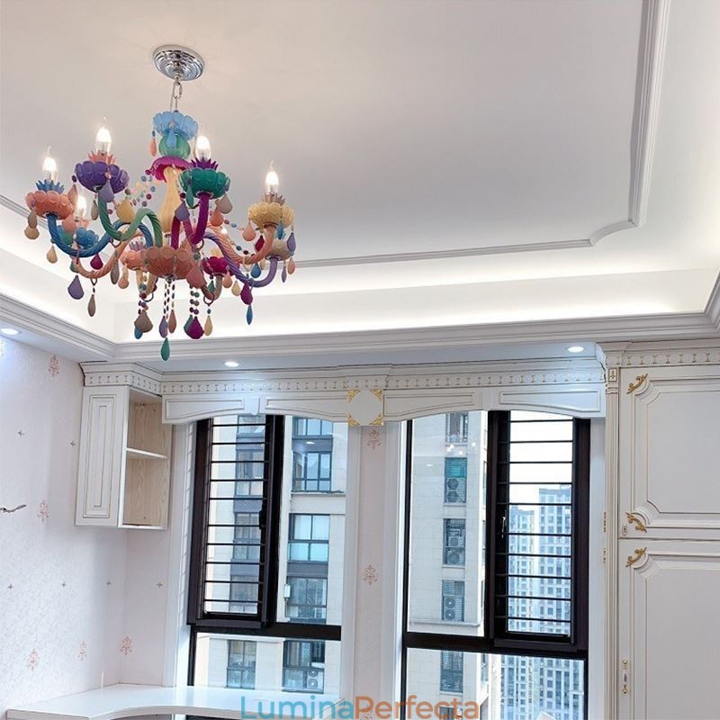 Candelabru din cristal colorat european Macaron Pendant