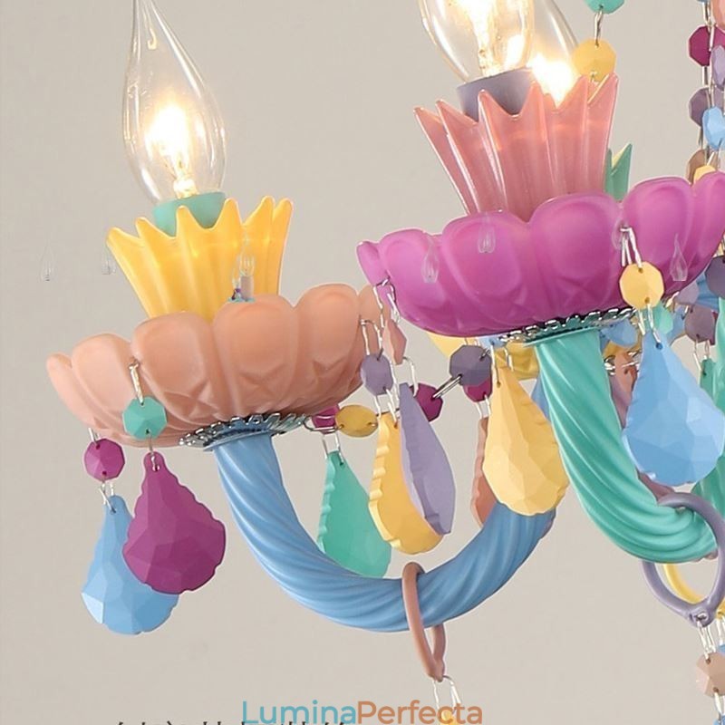 Candelabru din cristal colorat european Macaron Pendant