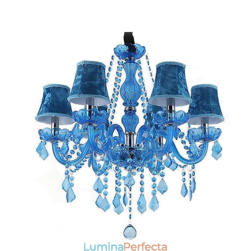 Candelabru de cristal albastru în stil european
