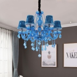 Candelabru de cristal albastru în stil european