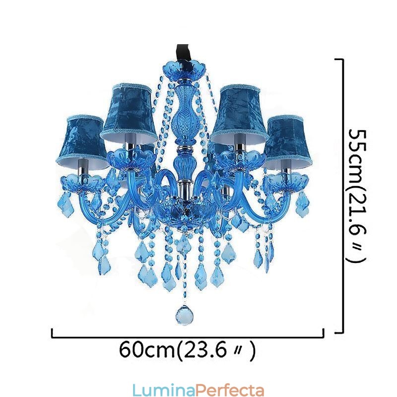 Candelabru de cristal albastru în stil european
