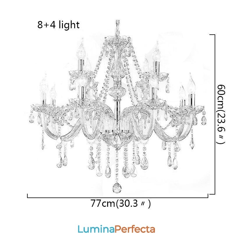 Candelabru mare de cristal Cognac Plafoniera europeană