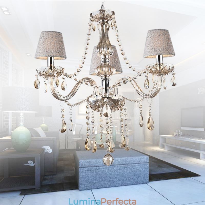 Candelabru de cristal european clasic Cognac Pendant