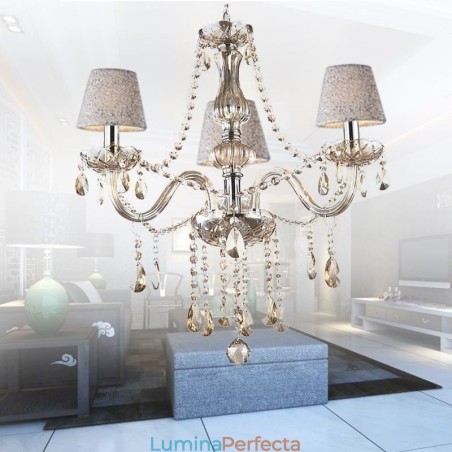 Candelabru de cristal european clasic Cognac Pendant Candelabru de cristal european clasic Cognac Pendant
