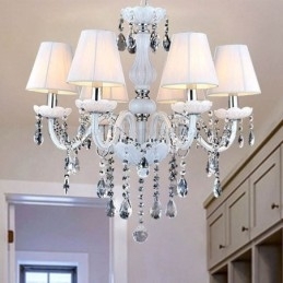 Candelabru de cristal european Lampă unică din jad alb