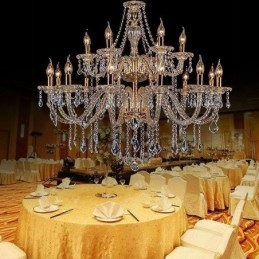 Candelabru de lux din cristal auriu plafon european cu braț filetat