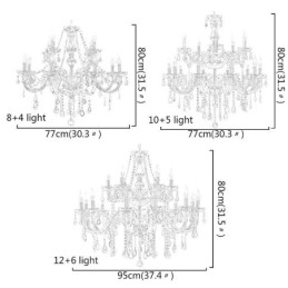 Candelabru european mare de cristal pendanta elegantă