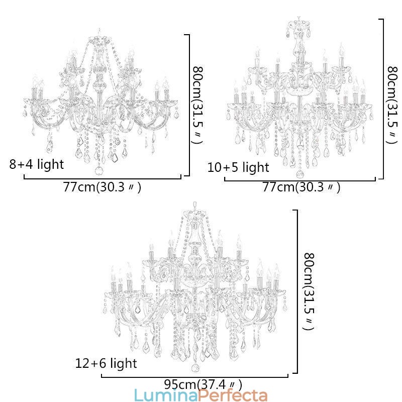 Candelabru european mare de cristal pendanta elegantă