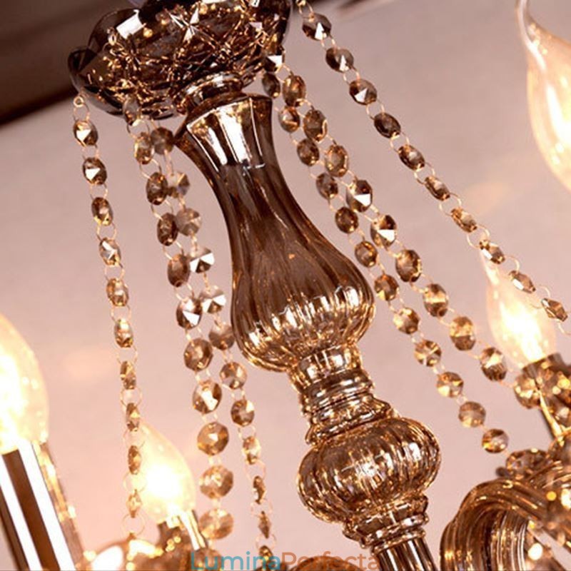 Candelabru european mare de cristal pendanta elegantă