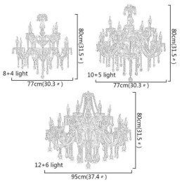 Candelabru de cristal european Lampă suspendată transparentă