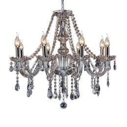 Plafoniera transparentă cu candelabru european mare de cristal