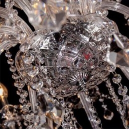 Plafoniera transparentă cu candelabru european mare de cristal