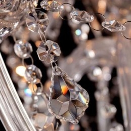 Plafoniera transparentă cu candelabru european mare de cristal