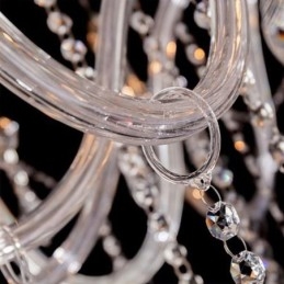 Plafoniera transparentă cu candelabru european mare de cristal