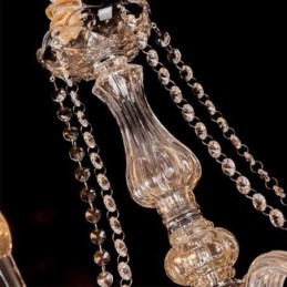 Plafoniera transparentă cu candelabru european mare de cristal