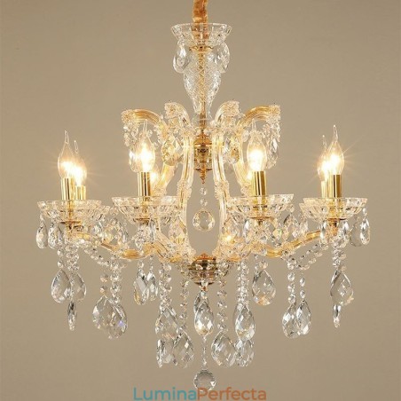 Candelabru de cristal elegant pendanta europeana Candelabru de cristal elegant pendanta europeana