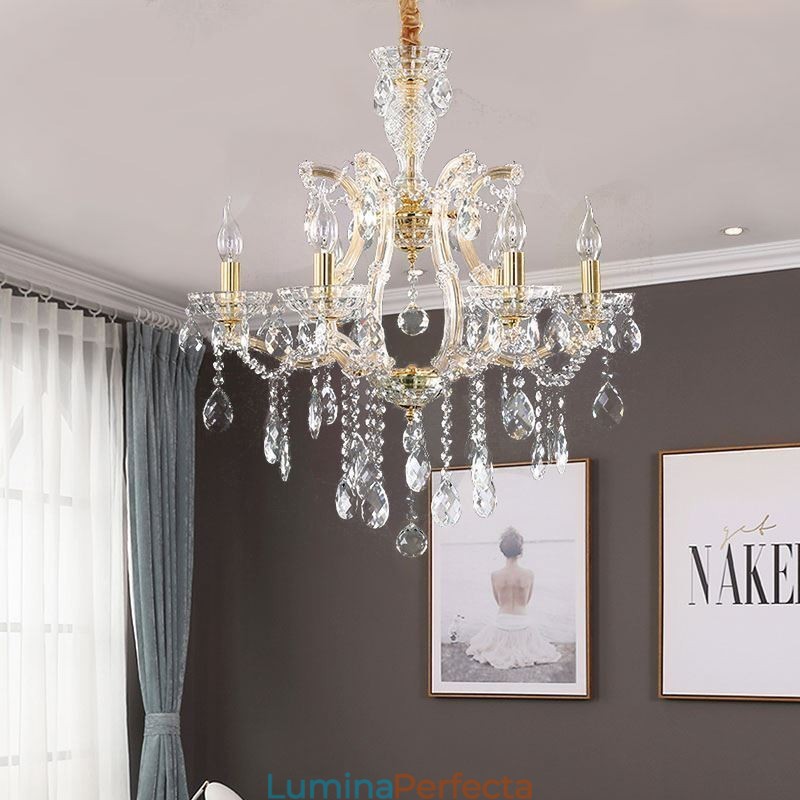 Candelabru de cristal elegant pendanta europeana