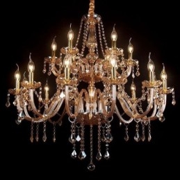 Plafoniera europeană de candelabru de cristal de lux