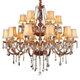 Plafoniera europeană de candelabru de cristal de lux