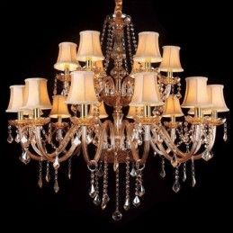 Plafoniera europeană de candelabru de cristal de lux