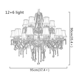 Plafoniera europeană de candelabru de cristal de lux