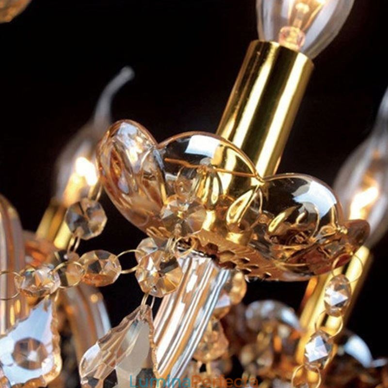 Plafoniera europeană de candelabru de cristal de lux