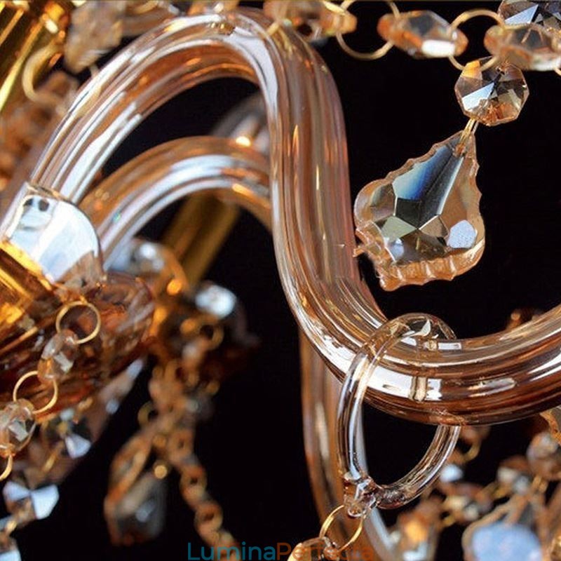 Plafoniera europeană de candelabru de cristal de lux