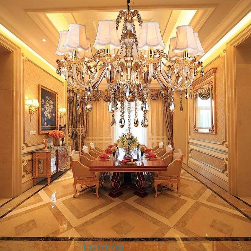 Candelabru de cristal mare de lux European pendant