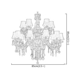 Candelabru de cristal mare de lux, plafon european de chihlimbar
