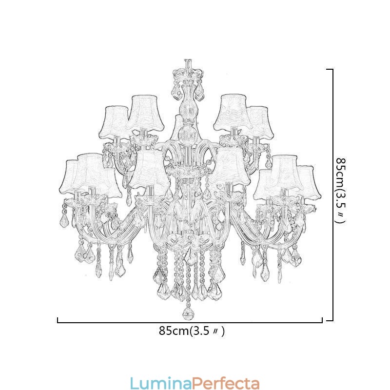 Candelabru de cristal mare de lux, plafon european de chihlimbar