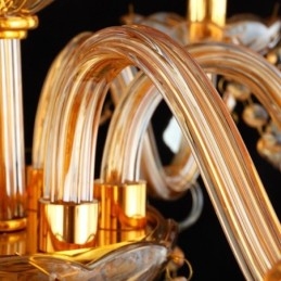 Candelabru de cristal mare de lux, plafon european de chihlimbar