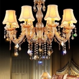 Candelabru din Cristal European Lampă elegantă de chihlimbar
