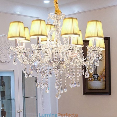 Candelabru de cristal modern, suspendat european transparent Candelabru de cristal modern, suspendat european transparent
