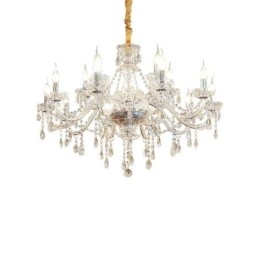 Candelabru de cristal modern, suspendat european transparent