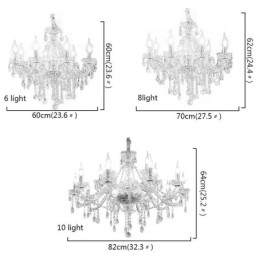 Candelabru de cristal modern, suspendat european transparent