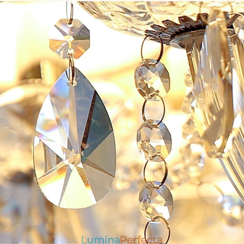Candelabru de cristal modern, suspendat european transparent