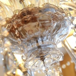 Candelabru de cristal modern, suspendat european transparent