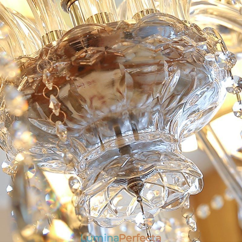 Candelabru de cristal modern, suspendat european transparent
