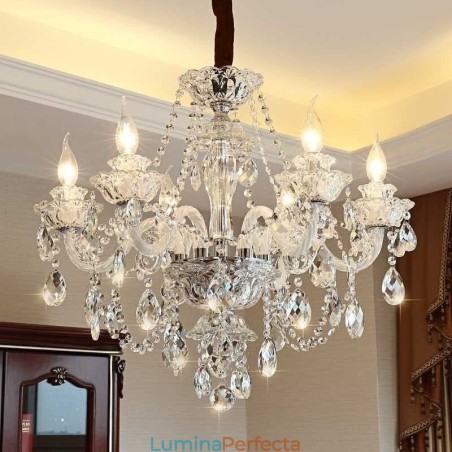Candelabru din cristal de lux European Elegant pendant Candelabru din cristal de lux European Elegant pendant