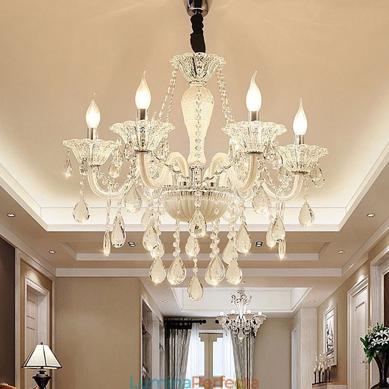 Candelabru din cristal european, lumina suspendata eleganta