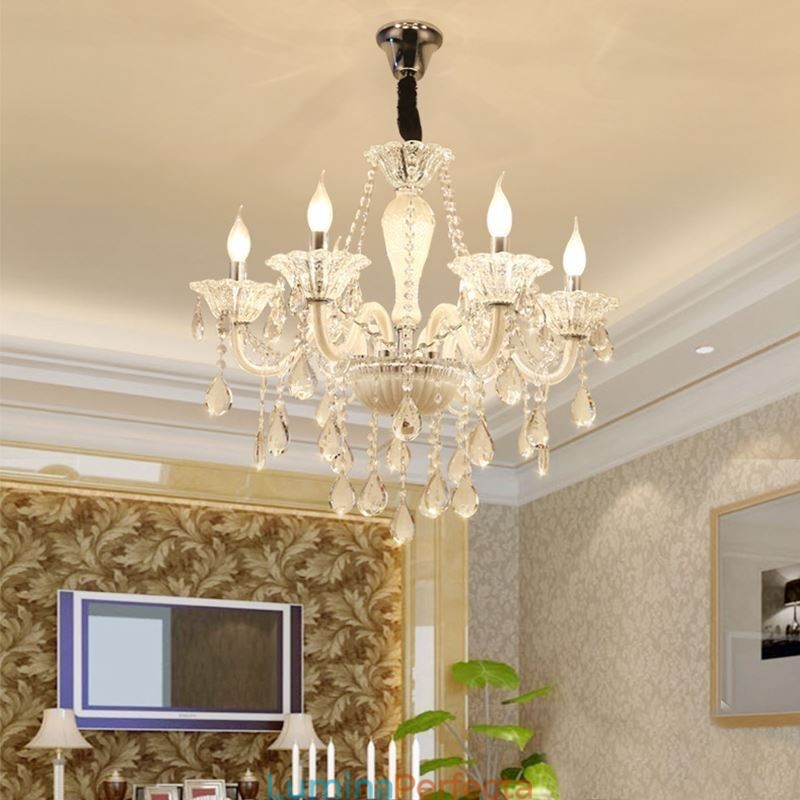 Candelabru din cristal european, lumina suspendata eleganta
