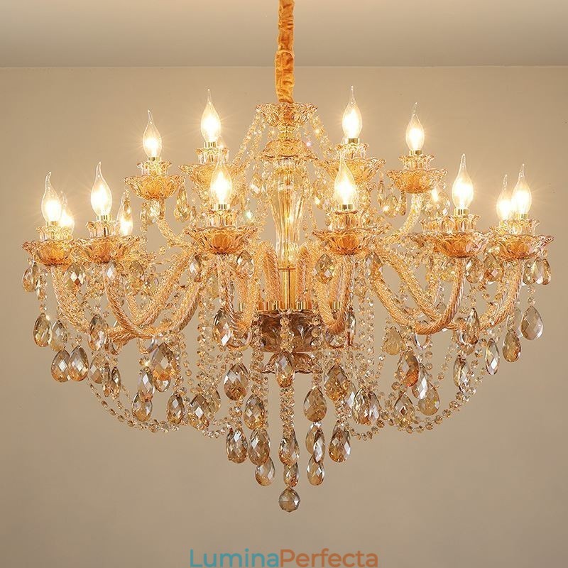 Candelabru din cristal european de lux Cognac