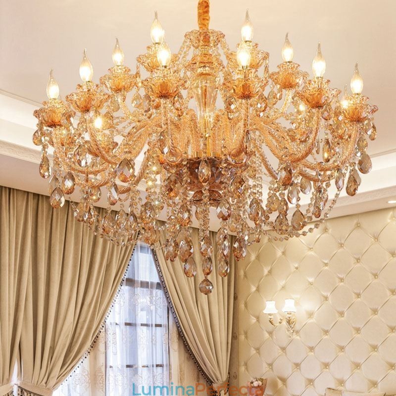Candelabru din cristal european de lux Cognac